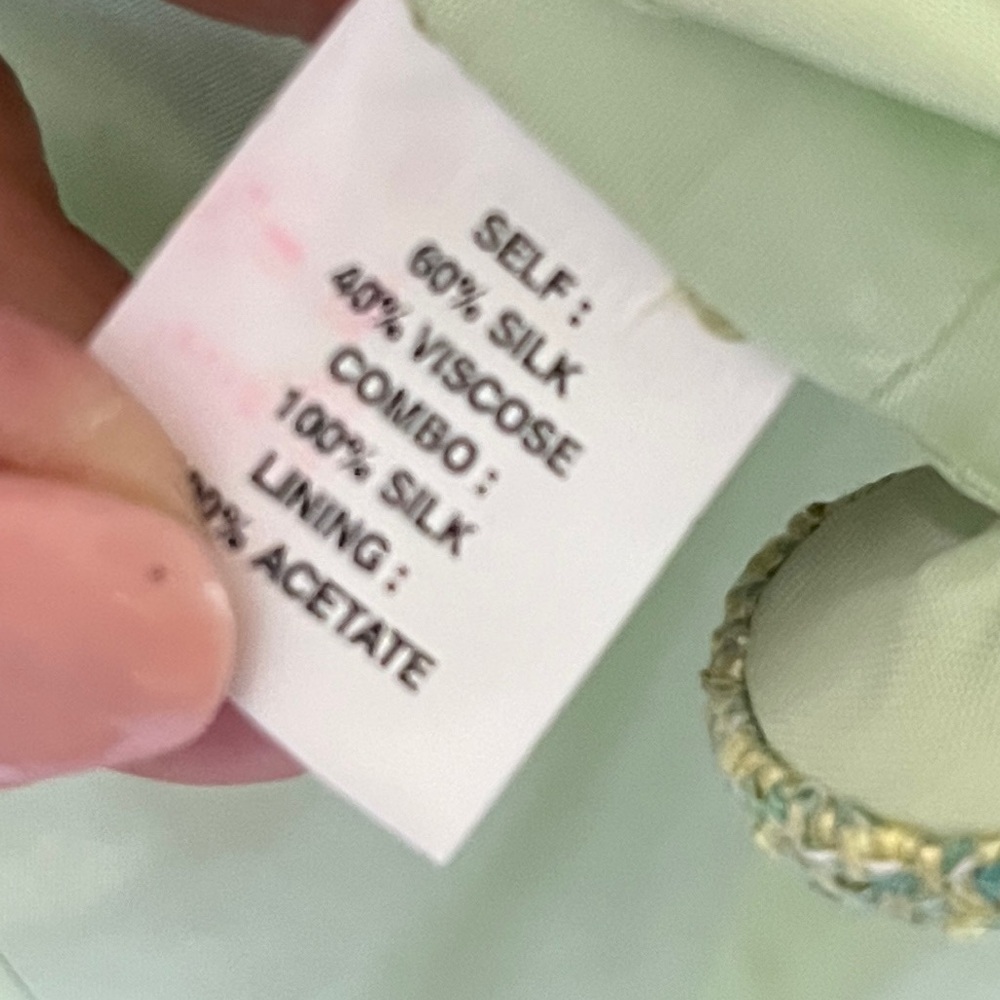Kay Under New York Linen Silk Blazer Green size 12 - Picture 12 of 14